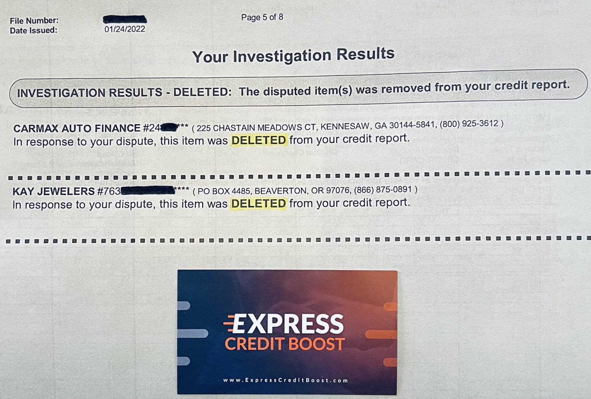 CARMAX Repo & Kay Jewelers Deleted